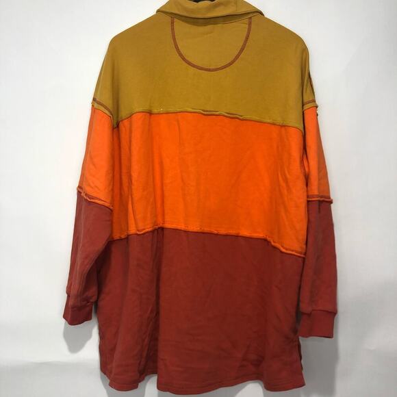 Free People Women's Freda Polo Tunic in Orange Combo Size S - Picture 7 of 10